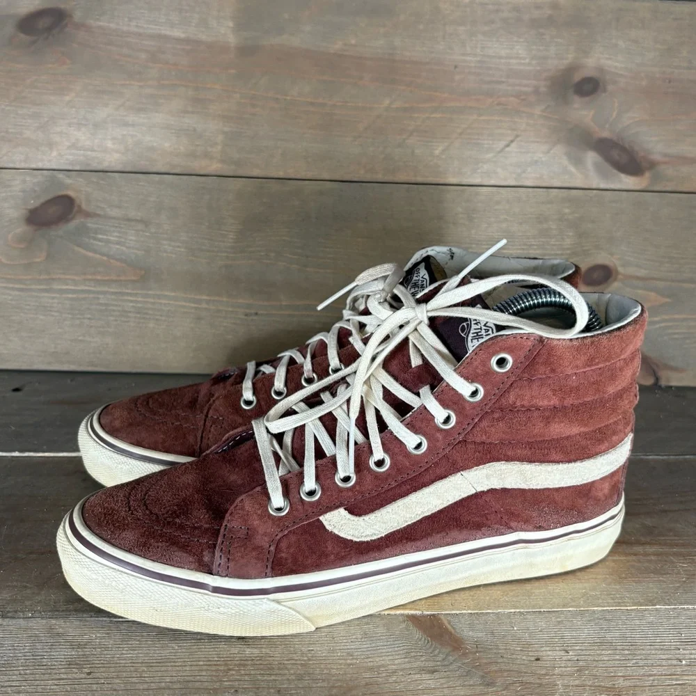 vans SK8 HI womens size 8 shoes maroon athletic skate sneakers